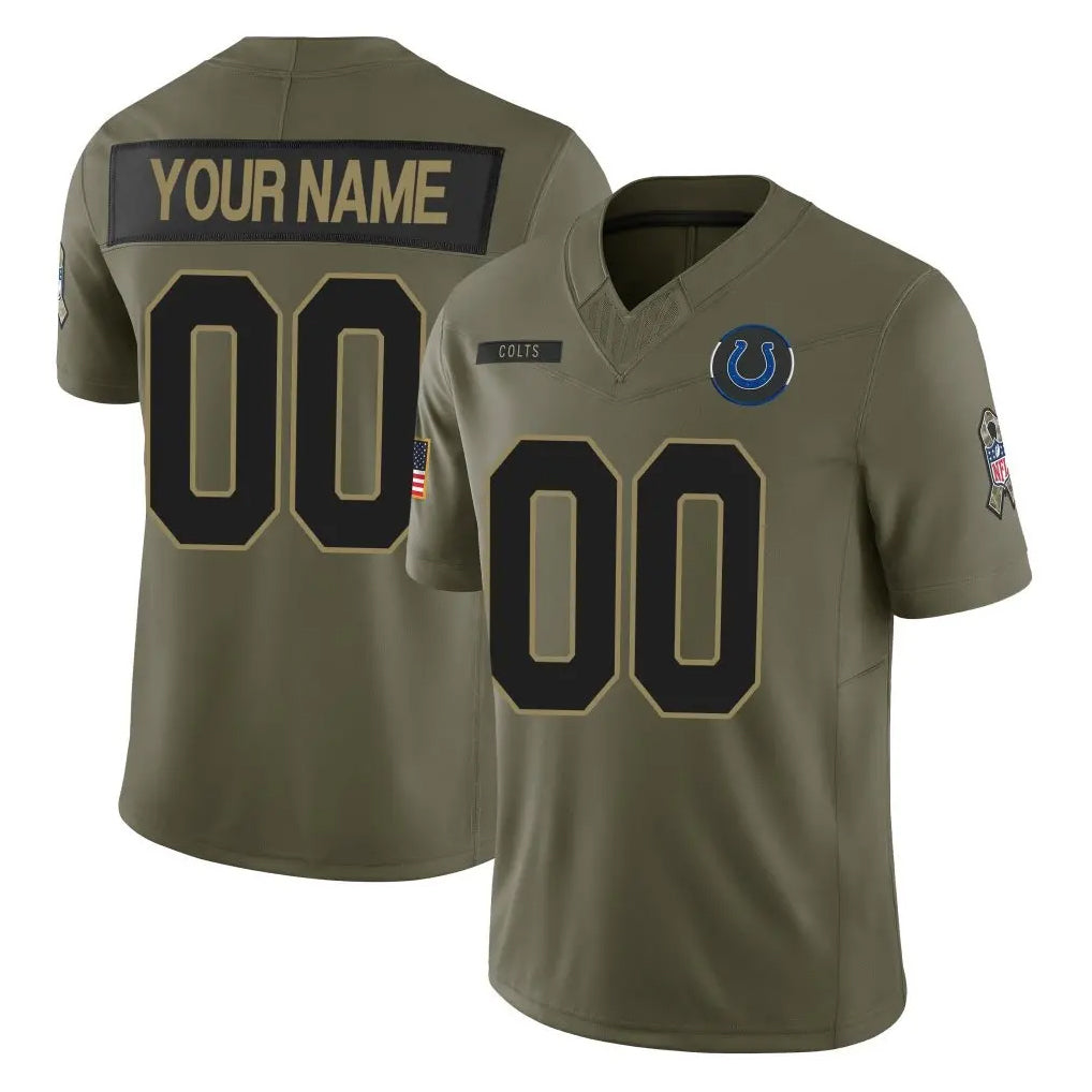 Custom IN.Colts Olive 2025 Salute To Service Limited Game Any Name & Numbers CBdoa Stitched Jerseys