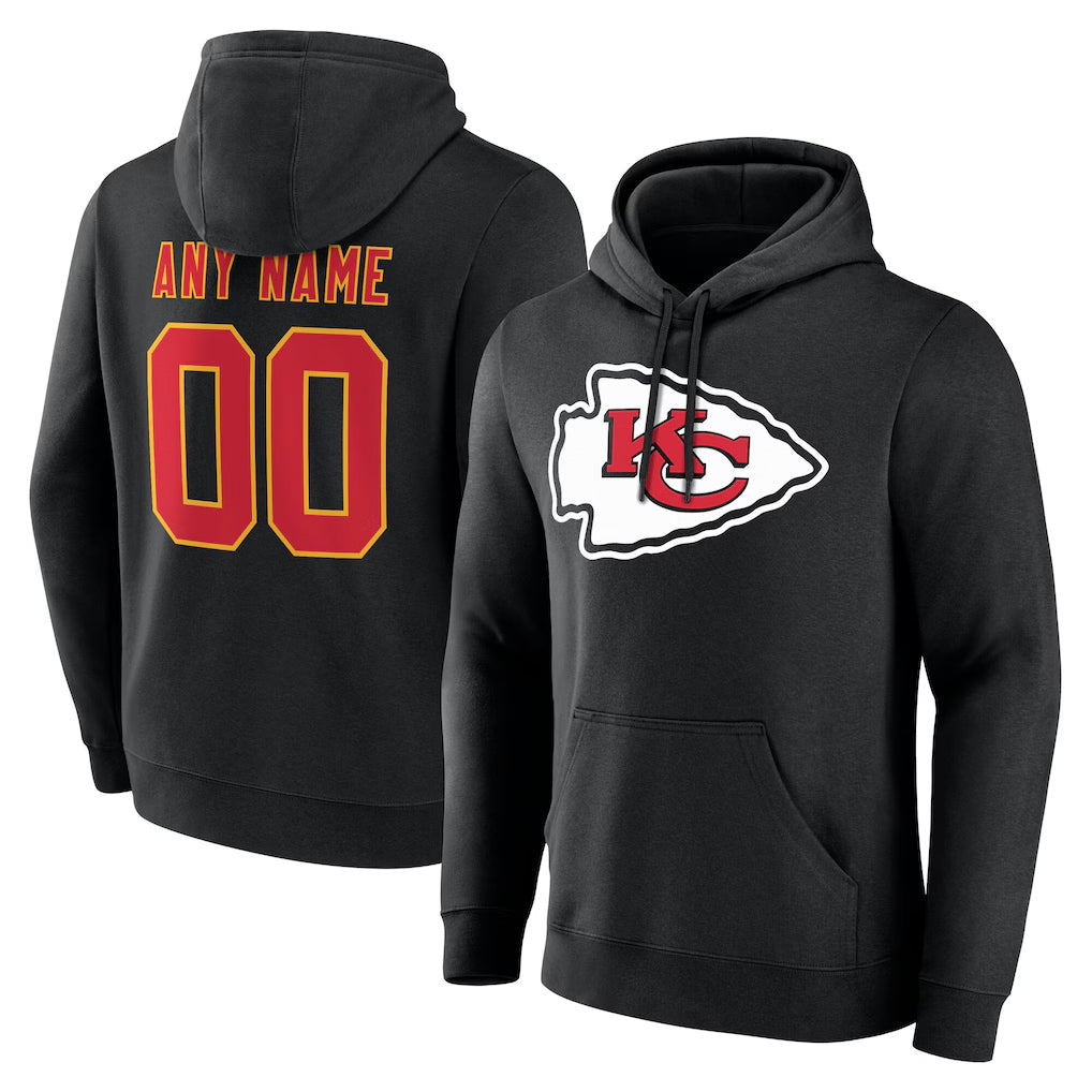 Custom KC.Chiefs Gray LoGo Pullover Hoodies Limited Any Name & Numbers CBdoa Stitched Jerseys