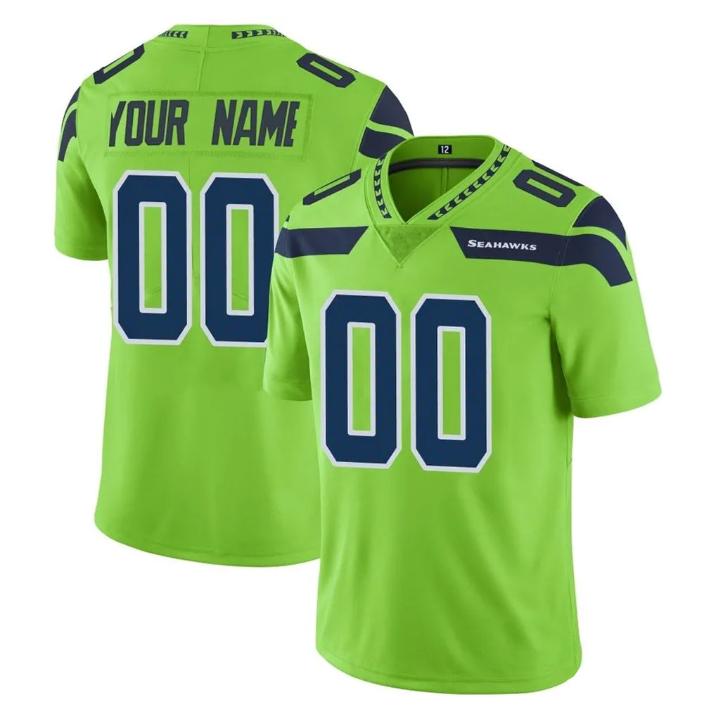 Custom S.Seahawks Green Limited Color Rush Home Game Any Name & Numbers CBdoa Stitched Jerseys
