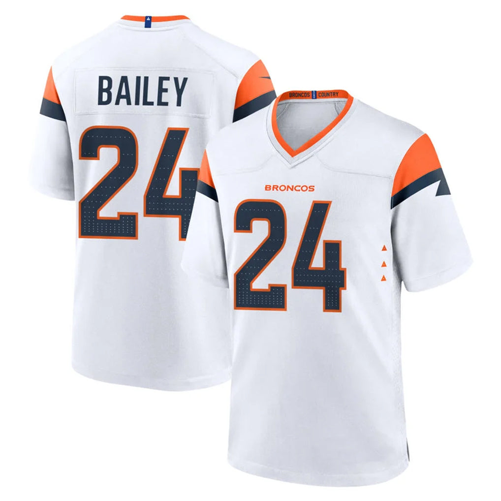 D.Broncos #24 Champ Bailey Player White Home Game CBdoa Stitched Jerseys