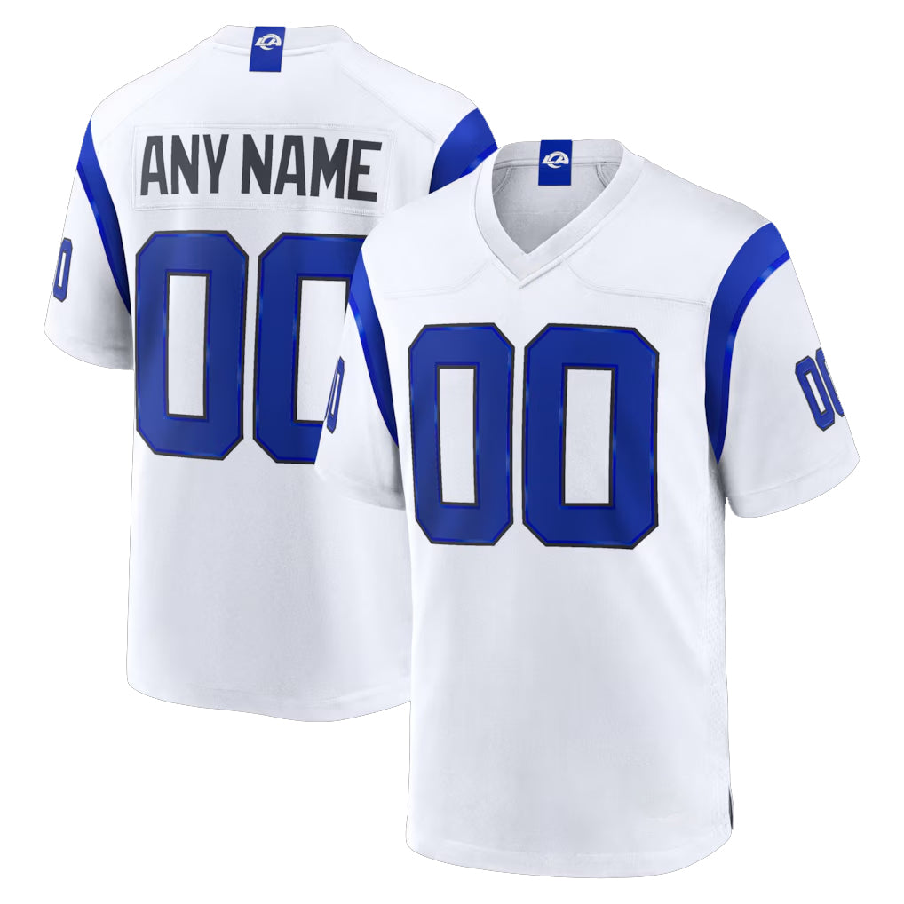 Custom LA.Rams Fearsome White Home Game Any Name & Numbers CBdoa Stitched Jerseys