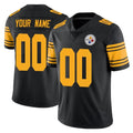 Custom P.Steelers Black Limited Color Rush Home Game Any Name & Numbers CBdoa Stitched Jerseys