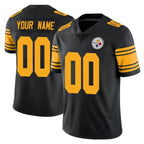 Custom P.Steelers Black Limited Color Rush Home Game Any Name & Numbers CBdoa Stitched Jerseys