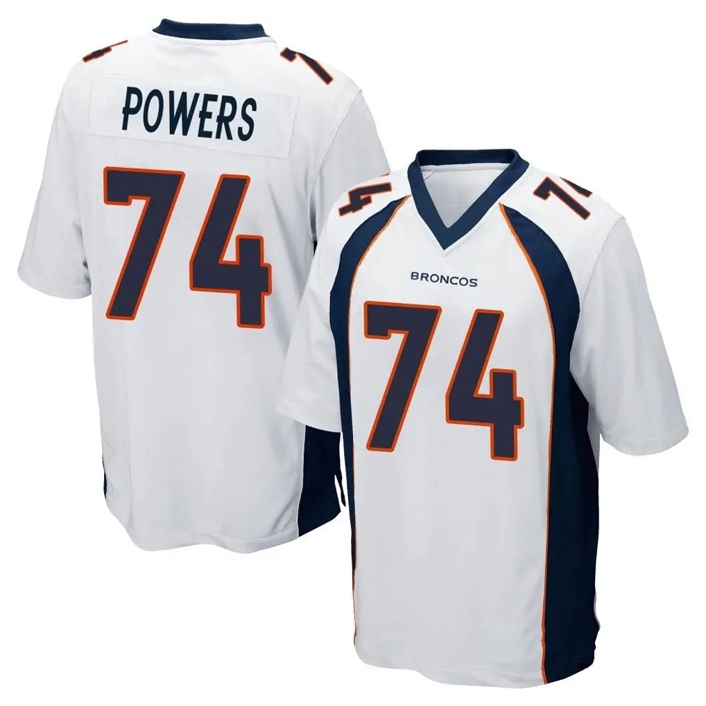 D.Broncos #74 Ben Powers Player White Game CBdoa Stitched Jerseys