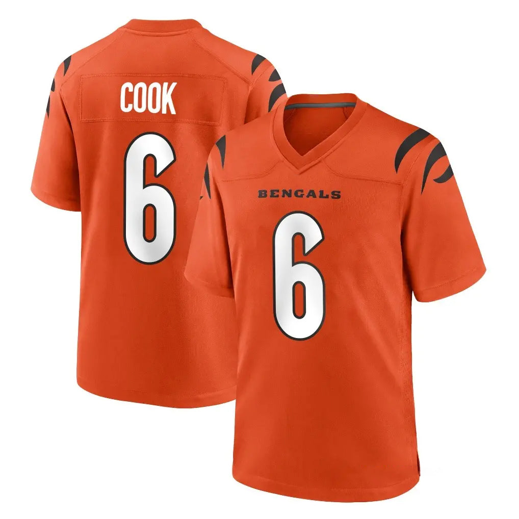 C.Bengals #6 Brian Cook Player Orange Home Game CBdoa Stitched Jerseys