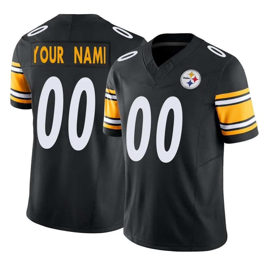 Custom P.Steelers Black Limited Vapor F.U.S.E. Home Game Any Name & Numbers CBdoa Stitched Jerseys