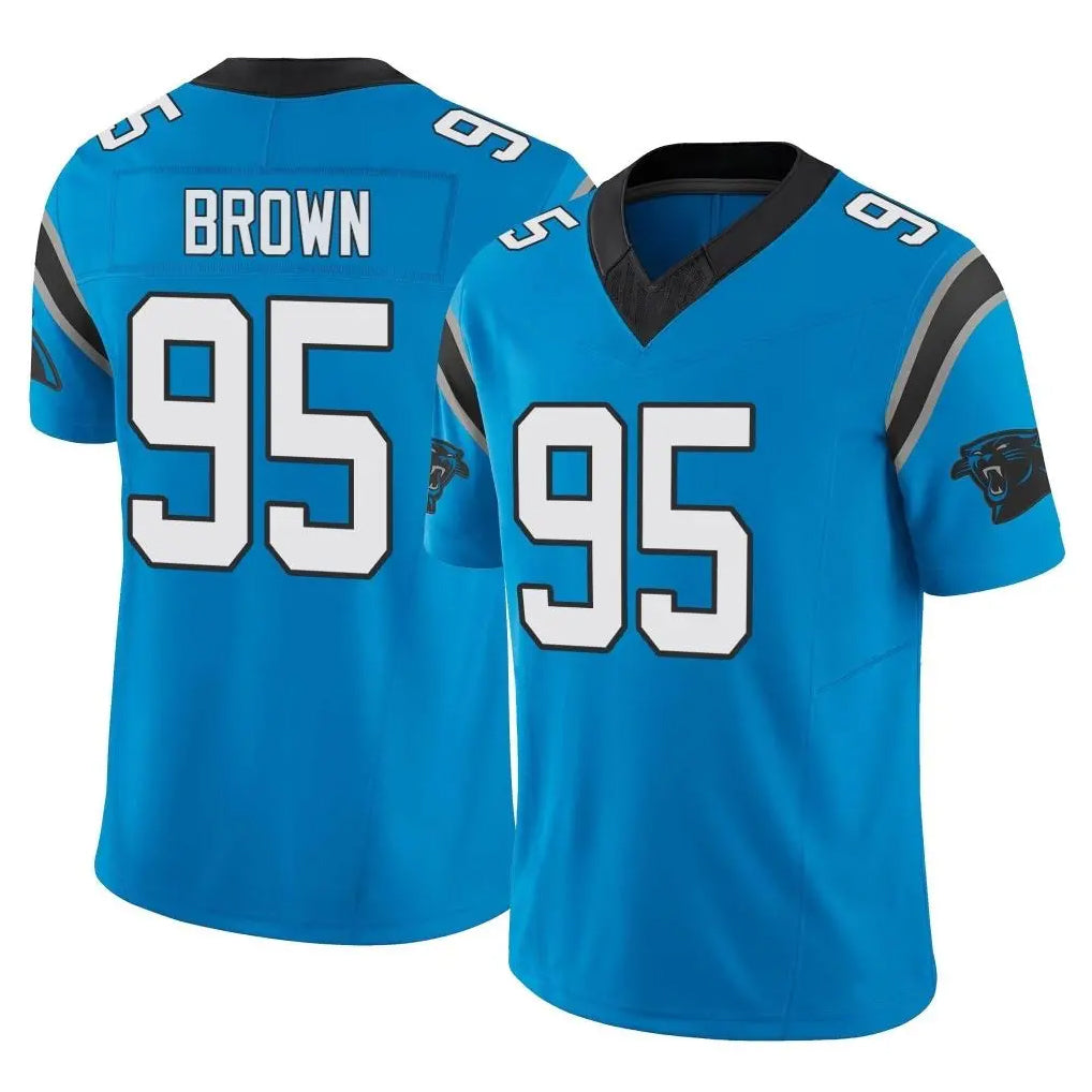 C.Panthers #95 Derrick Brown Player Blue Vapor F.U.S.E. Limited Home Game CBdoa Stitched Jerseys