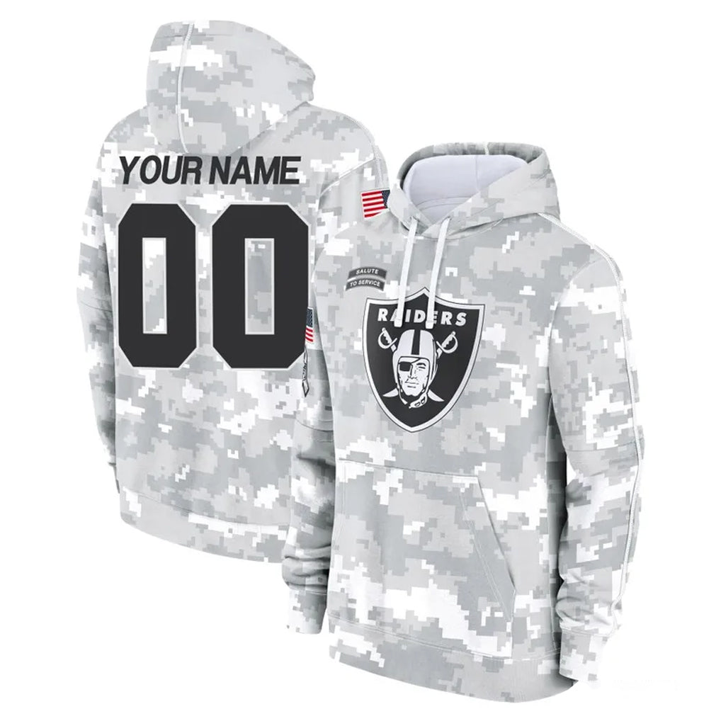 Custom LV.Raiders Arctic Camo Salute to Service Hoodies Limited Game Any Name & Numbers CBdoa Stitched Jerseys
