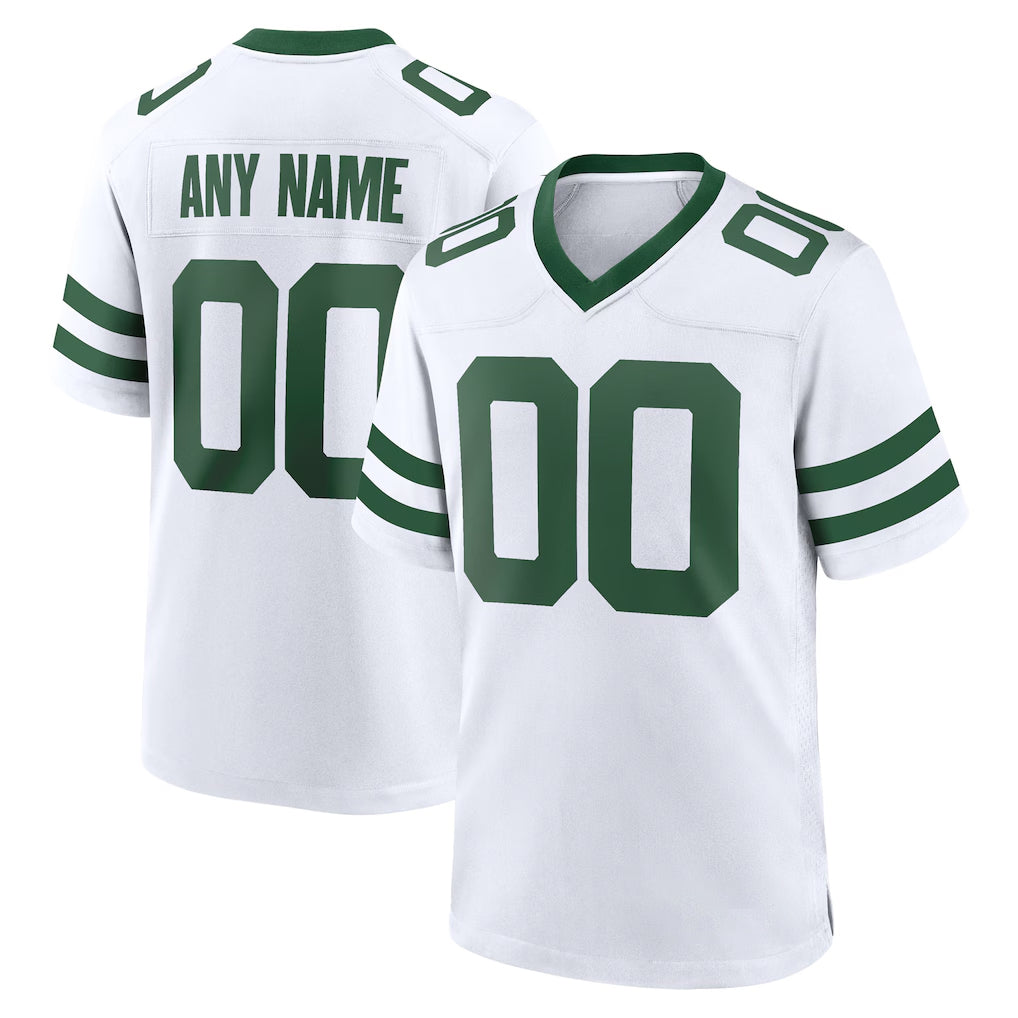 Custom NY.Jets White Legacy Home Game Any Name & Numbers CBdoa Stitched Jerseys
