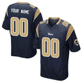 Custom LA.Rams Navy Home Game Any Name & Numbers CBdoa Stitched Jerseys