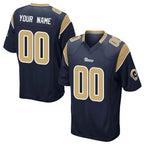 Custom LA.Rams Navy Home Game Any Name & Numbers CBdoa Stitched Jerseys