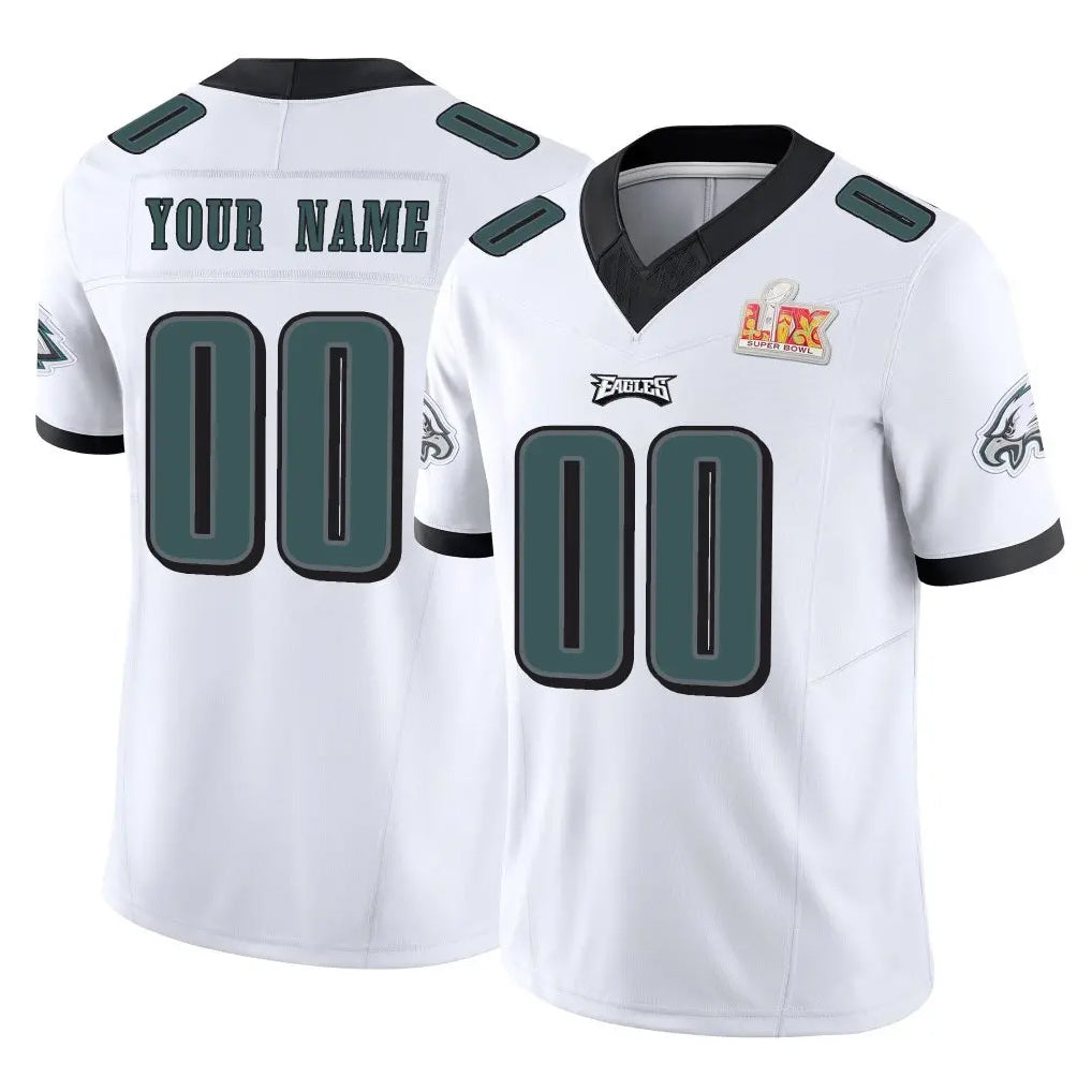 Custom P.Eagles White Limited Vapor F.U.S.E. Super Bowl LIX Home Game Any Name & Numbers CBdoa Stitched Jerseys