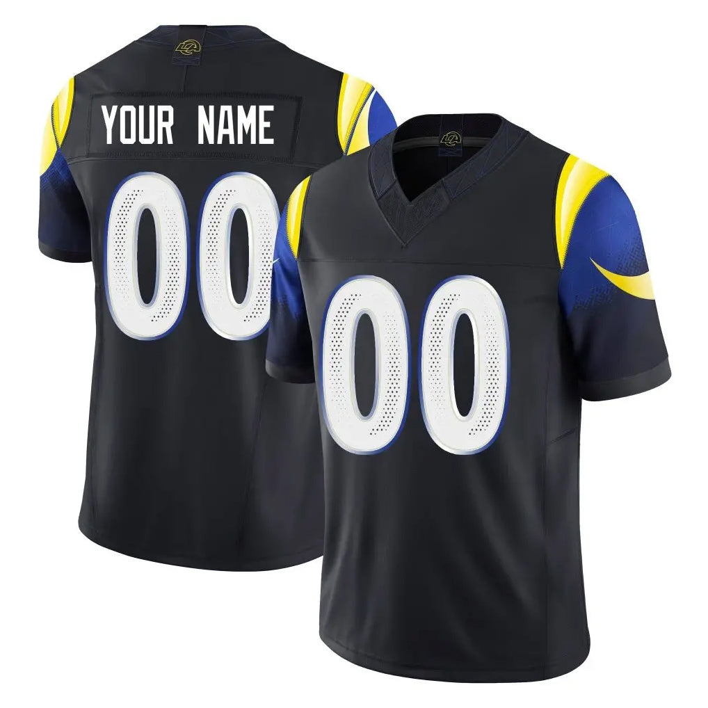Custom LA.Rams Black Midnight Rivalries Collection Limited Home Game Any Name & Numbers CBdoa Stitched Jerseys