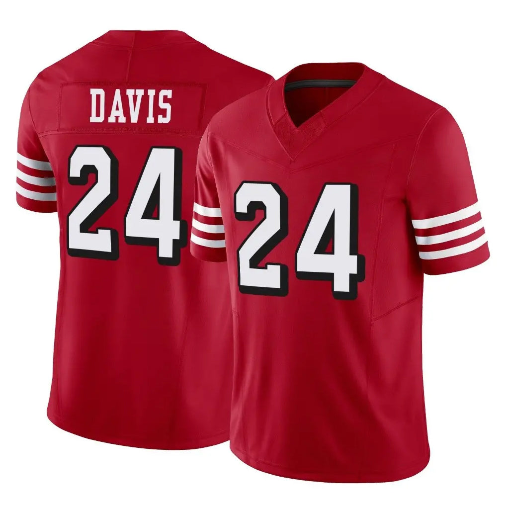 SF.49ers #24 Ashtyn Davis Player Red Limited Alternate Vapor F.U.S.E. Home Game CBdoa Stitched Jerseys