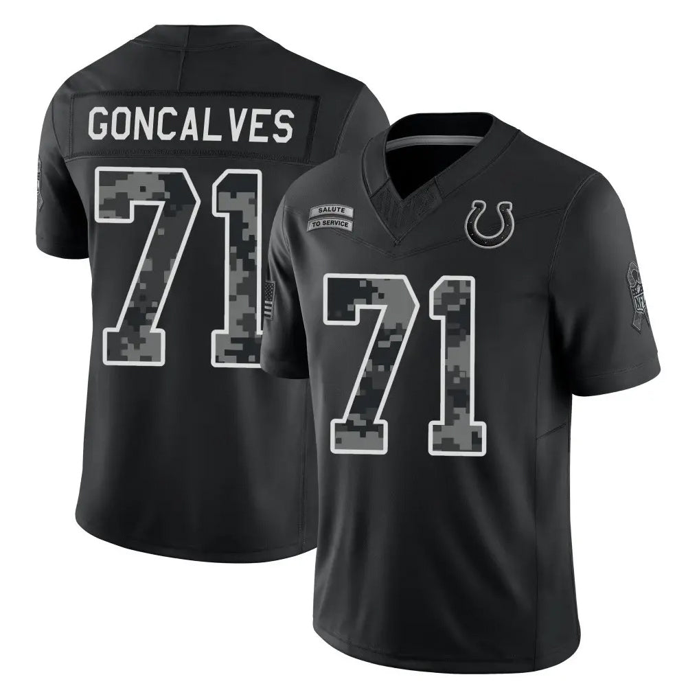 IN.Colts #71 Matt Goncalves Player Black Limited 2026 Salute to Service Home Game CBdoa Stitched Jerseys