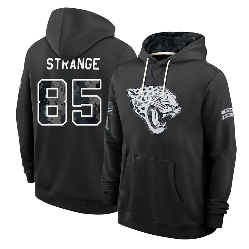J.Jaguars #85 Brenton Strange Player 2026 Black Logo Pullover Hoodies Limited Game CBdoa Stitched Jerseys