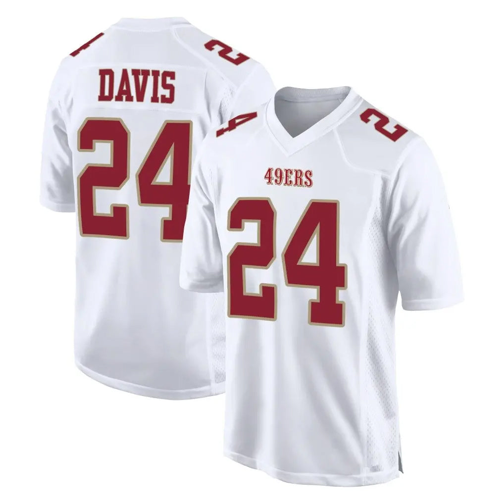 SF.49ers #24 Ashtyn Davis Player White Fashion Home Game CBdoa Stitched Jerseys