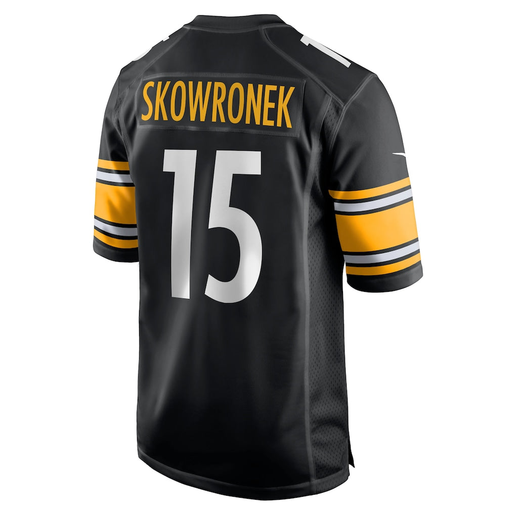 CBdoa P.Steelers #15 Ben Skowronek Black Team Game Jersey