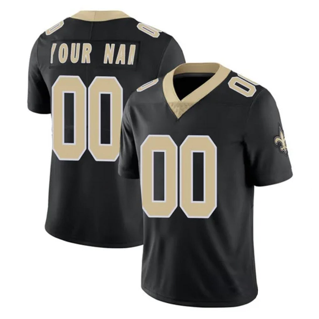 Custom NO.Saints Black Limited Vapor Untouchable Home Game Any Name & Numbers CBdoa Stitched Jerseys