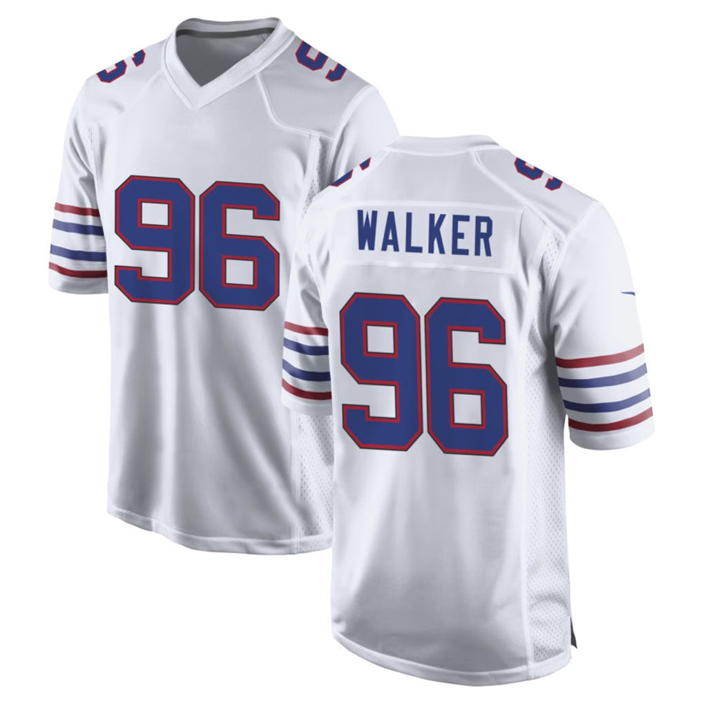 B.Bills #96 Deone Walker Player White Alternate Game CBdoa Stitched Jerseys