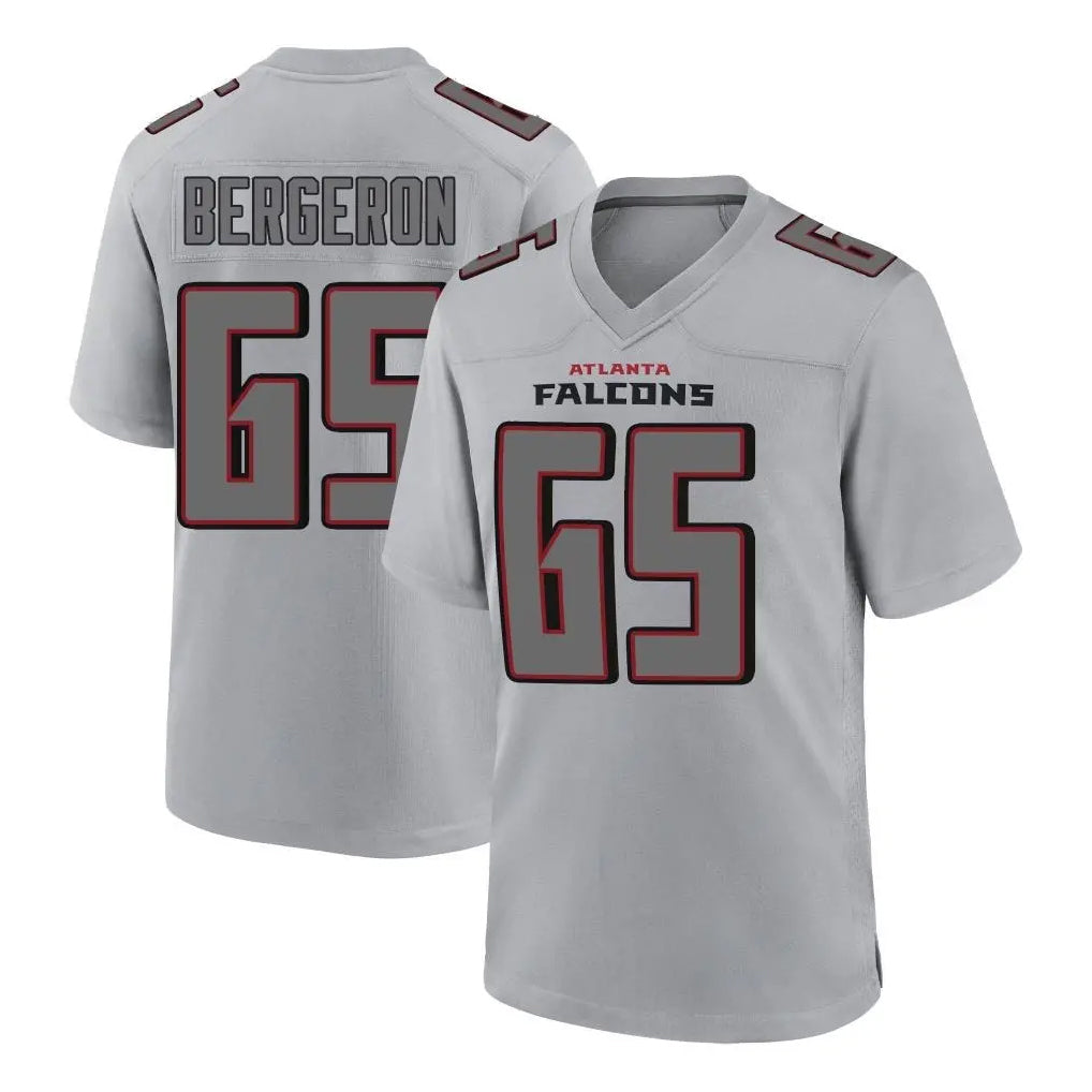 A.Falcons #65 Matthew Bergeron Player Gray Fashion Home Game CBdoa Stitched Jerseys