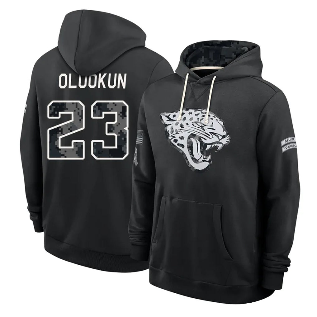 J.Jaguars #23 Foyesade Oluokun Player 2026 Black Logo Pullover Hoodies Limited Game CBdoa Stitched Jerseys