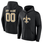 Custom NO.Saints Black Pullover Hoodies Limited Any Name & Numbers CBdoa Stitched Jerseys