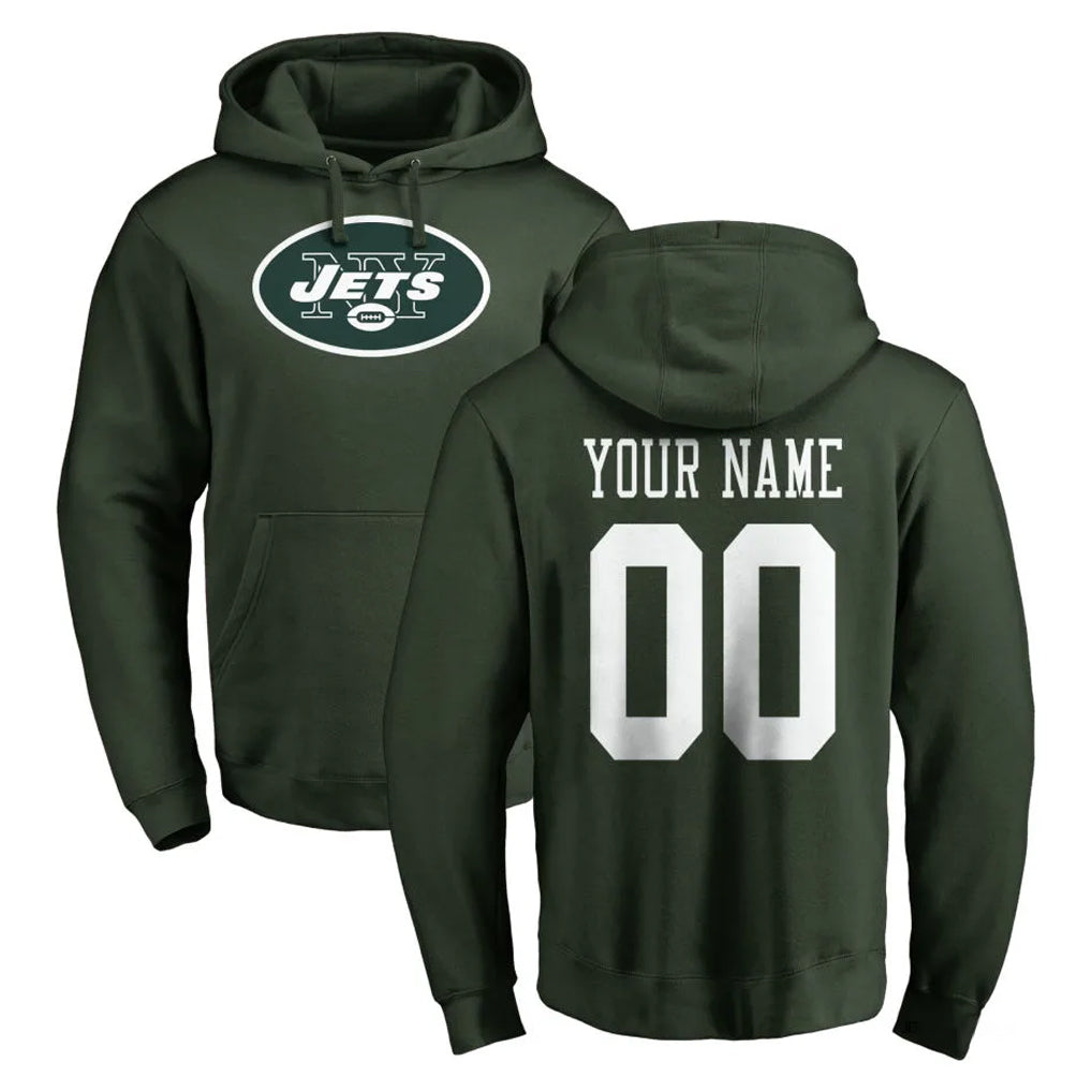 Custom NY.Jets Green LOGO Pullover Hoodies Limited Game Any Name & Numbers CBdoa Stitched Jerseys