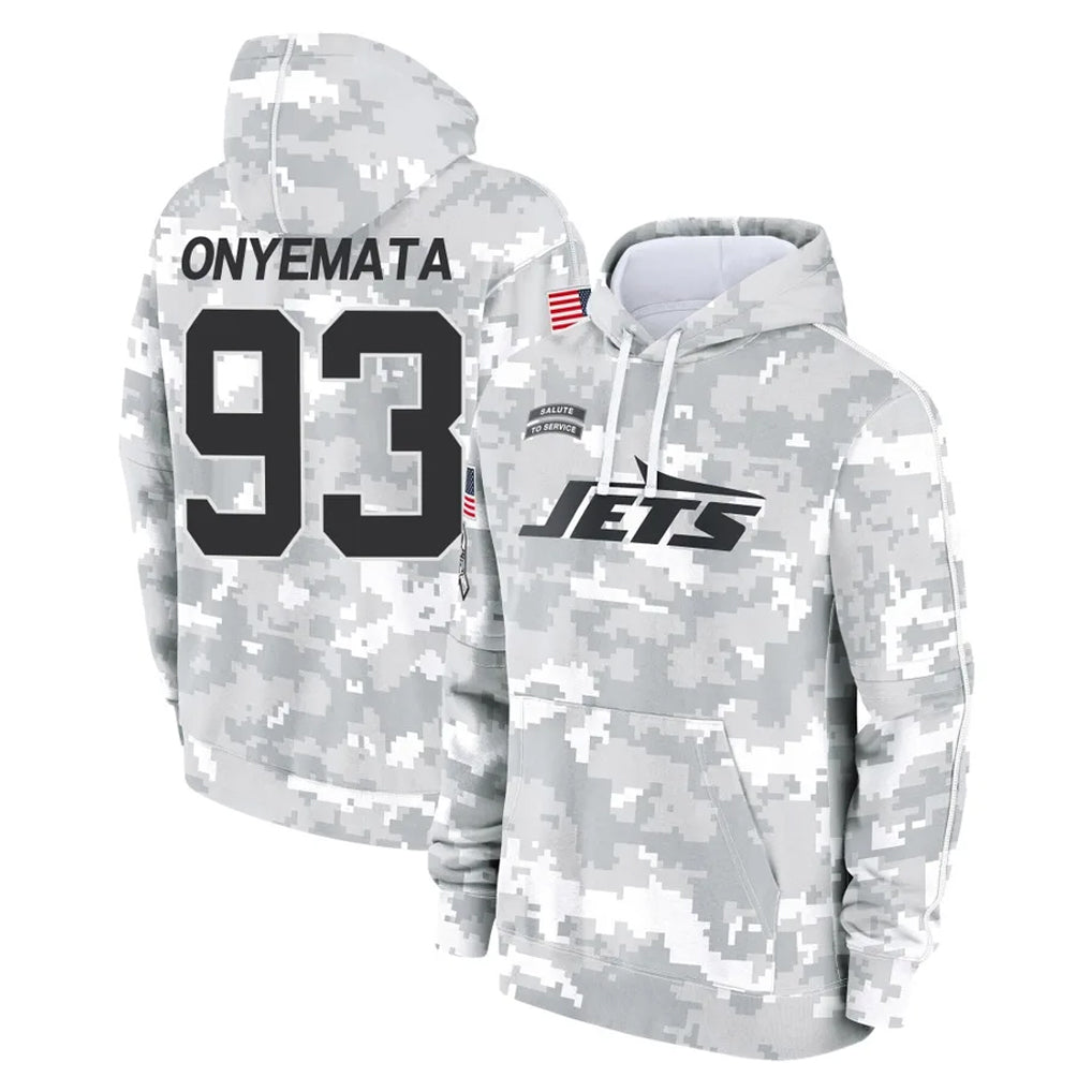 NY.Jets #93 David Onyemata Player Arctic Camo Salute to Service Pullover Hoodies Limited Game CBdoa Stitched Jerseys