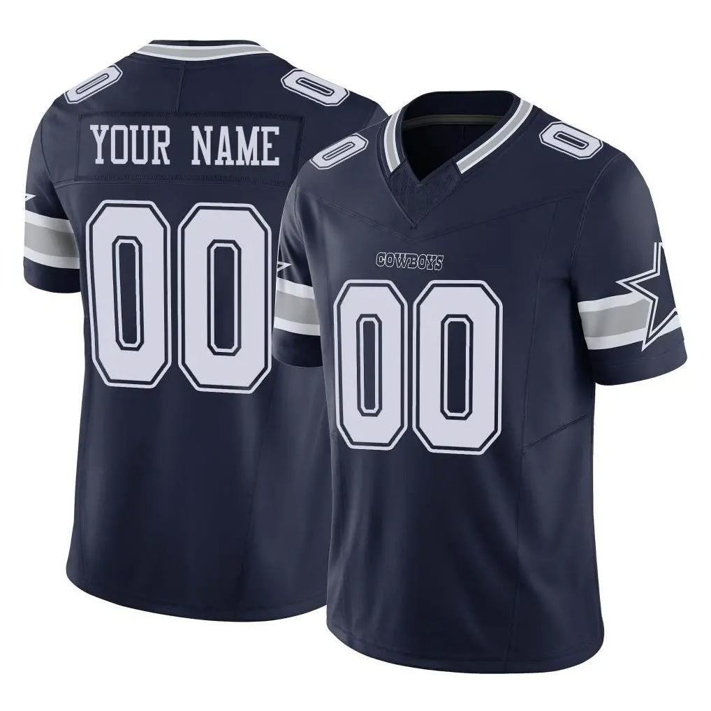 Custom D.Cowboys Navy Limited Vapor F.U.S.E. Home Game Any Name & Numbers CBdoa Stitched Jerseys