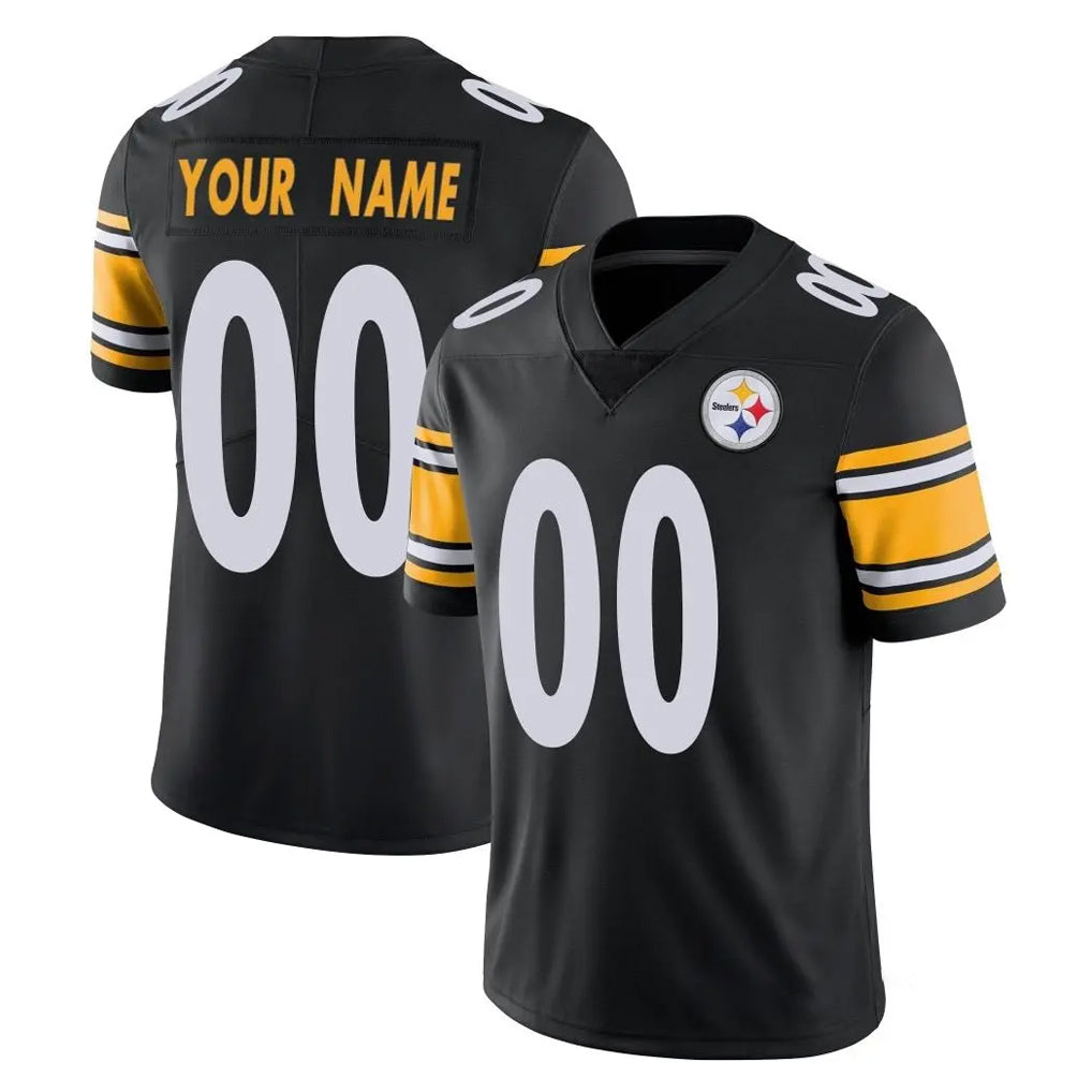 Custom P.Steelers Black Limited Vapor Untouchable Home Game Any Name & Numbers CBdoa Stitched Jerseys