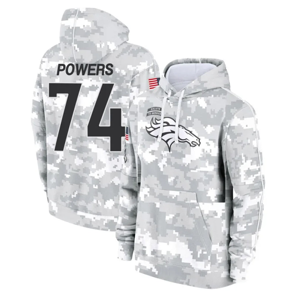 D.Broncos #74 Ben Powers Player Arctic Camo Salute to Service Hoodies Limited Game CBdoa Stitched Jerseys