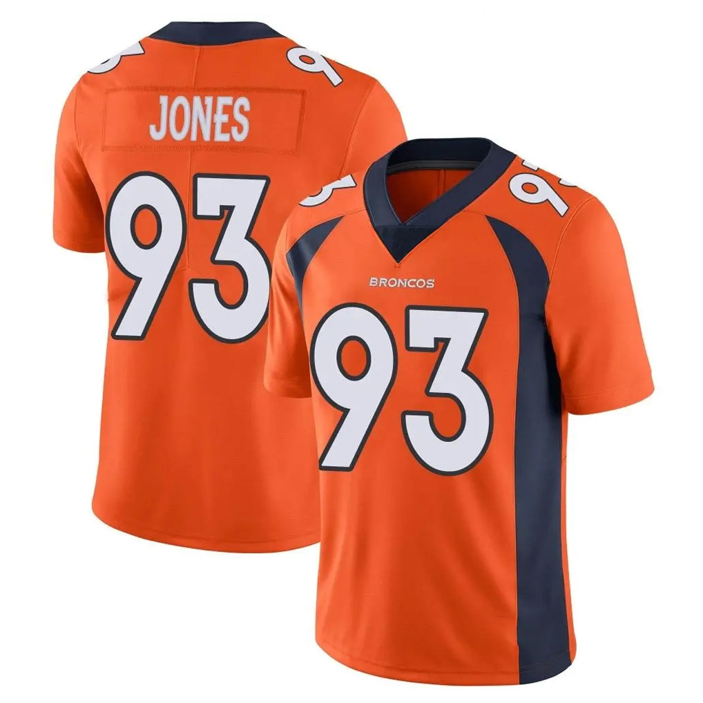 D.Broncos #93 D.J. Jones Player Orange Color Vapor Untouchable Limited Game CBdoa Stitched Jerseys