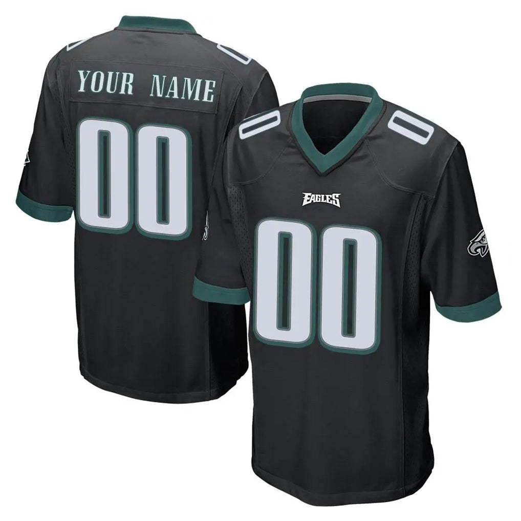 Custom P.Eagles Black Home Game Any Name & Numbers CBdoa Stitched Jerseys