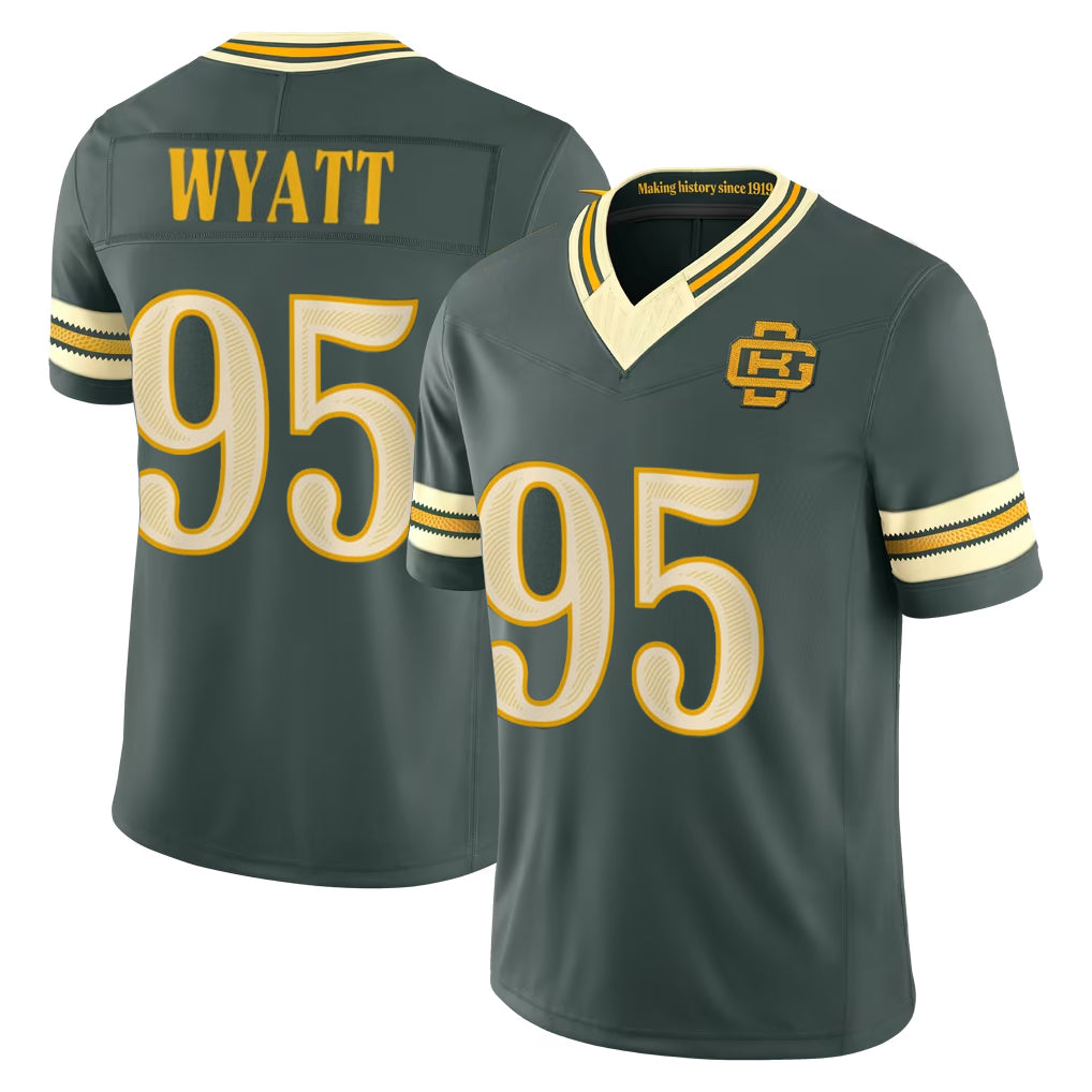 GB.Packers #95 Devonte Wyatt Player Green Limited 2026 Rivalries Collection Home Game CBdoa Stitched Jerseys