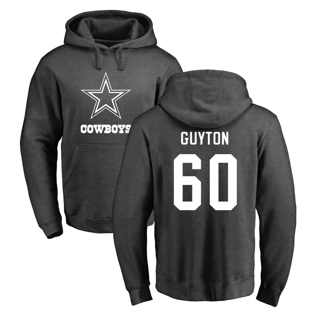 D.Cowboys #60 Tyler Guyton Player Ash One Color Pullover Hoodie Limited CBdoa Stitched Jerseys