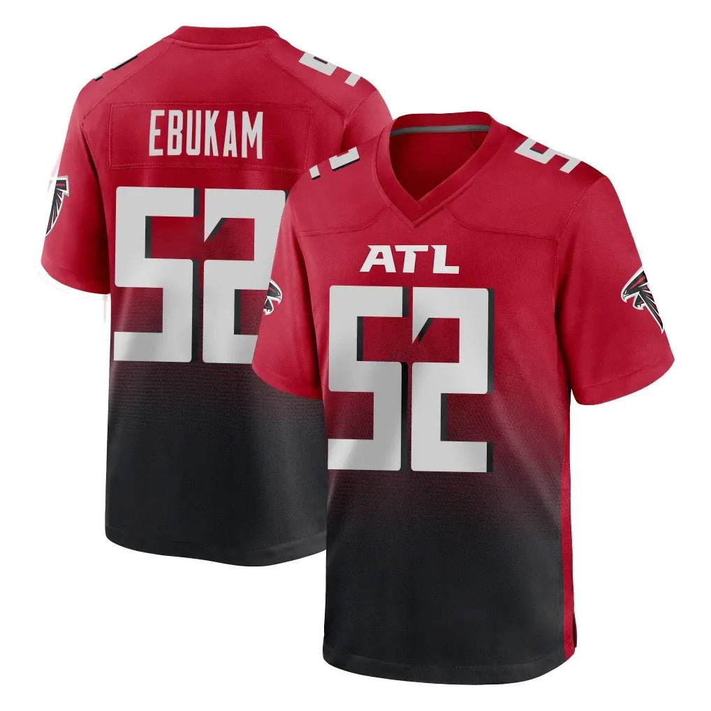 A.Falcons #52 Samson Ebukam Player Red Home Game CBdoa Stitched Jerseys