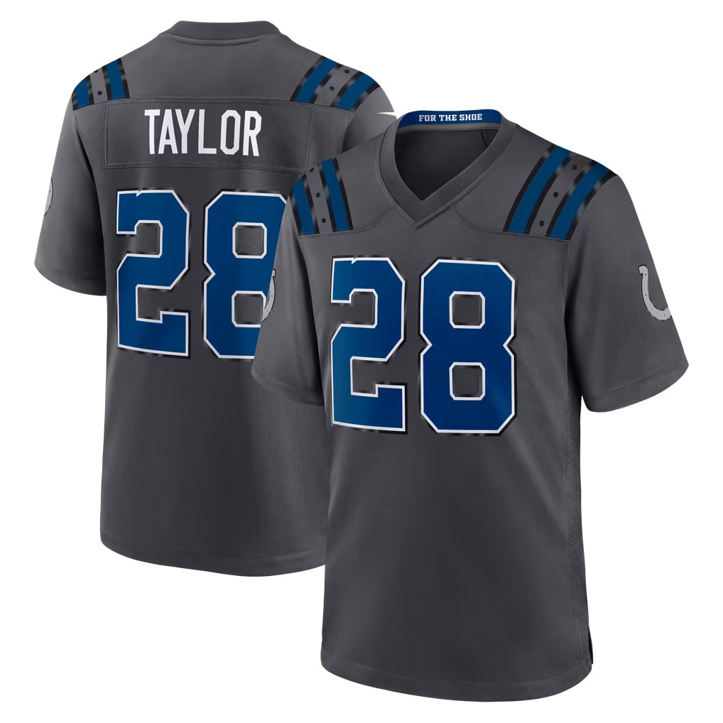 IN.Colts #28 Jonathan Taylor Player Anthracite 2026 Rivalries Collection Home Game CBdoa Stitched Jerseys