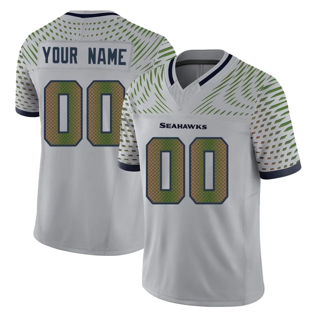 Custom S.Seahawks Grey Limited 2025 Rivalries Collection Home Game Any Name & Numbers CBdoa Stitched Jerseys