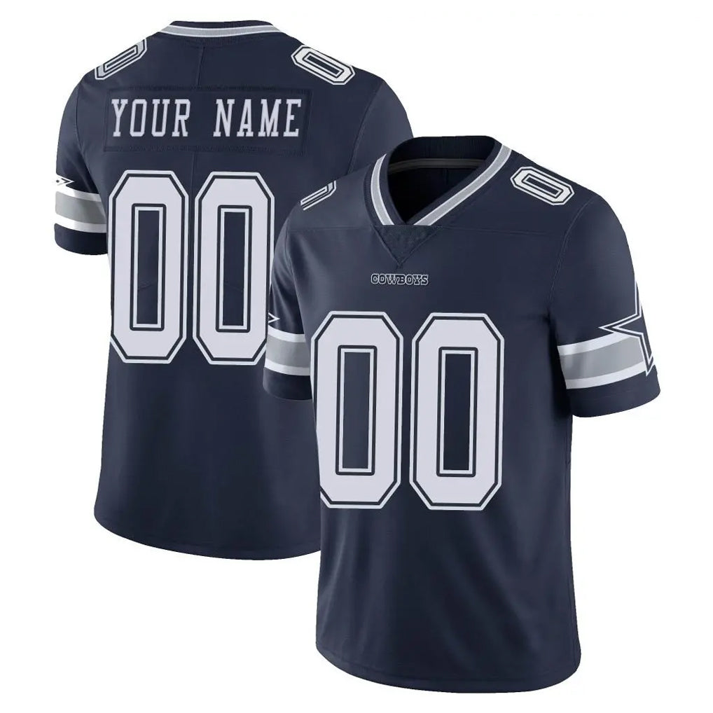 Custom D.Cowboys Navy Vapor Untouchable Limited Home Game Any Name & Numbers CBdoa Stitched Jerseys