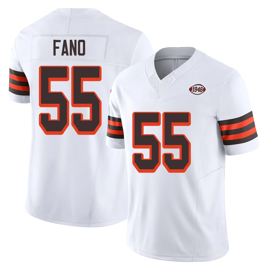 C.Browns #55 Spencer Fano Player White Limited Vapor F.U.S.E. Alternate Game CBdoa Stitched Jerseys