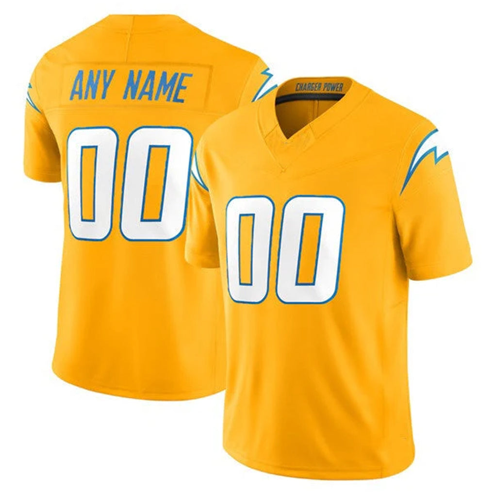 Custom LA.Chargers Gold Limited Vapor F.U.S.E. Home Game Any Name & Numbers CBdoa Stitched Jerseys