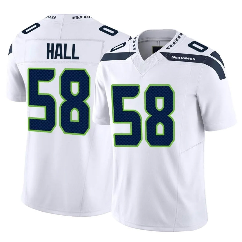S.Seahawks #58 Derick Hall Player White Limited Vapor F.U.S.E. Home Game CBdoa Stitched Jerseys