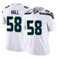 S.Seahawks #58 Derick Hall Player White Limited Vapor F.U.S.E. Home Game CBdoa Stitched Jerseys