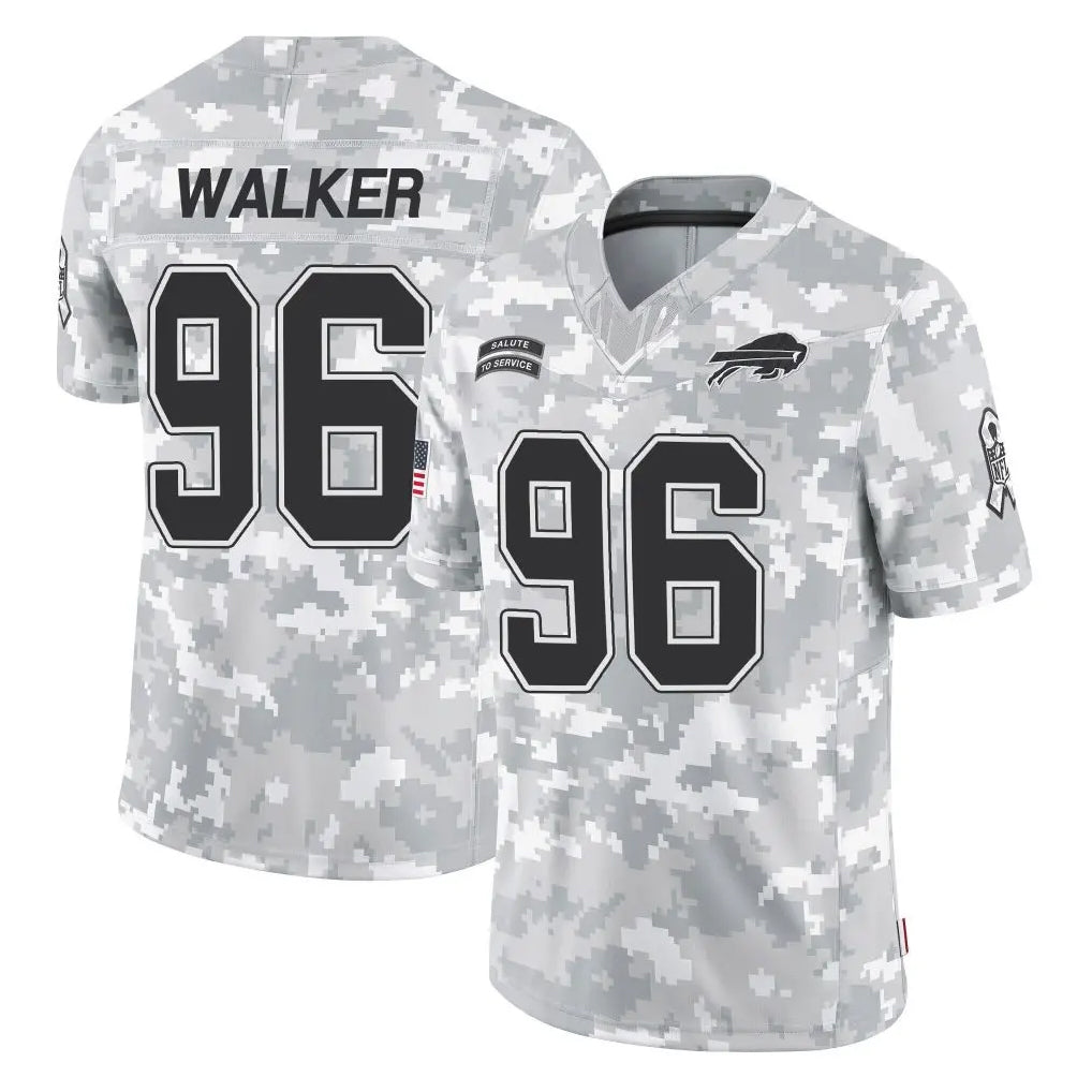 B.Bills #96 Deone Walker Player Arctic Camo Salute to Service Limited Game CBdoa Stitched Jerseys
