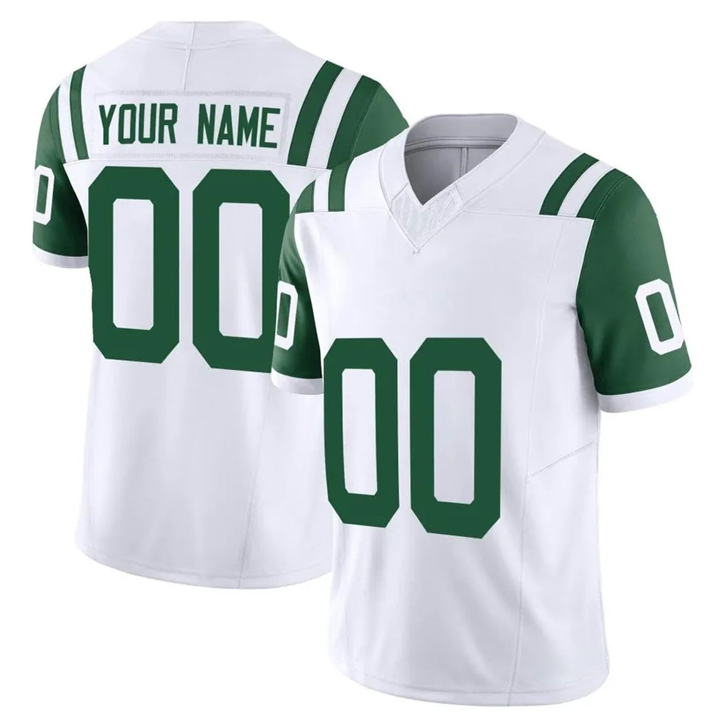 Custom NY.Jets White Limited Classic Vapor F.U.S.E. Home Game Any Name & Numbers CBdoa Stitched Jerseys