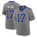 B.Bills #17 Josh Allen Player Gray Nickel City Home Game CBdoa Stitched Jerseys