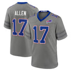 B.Bills #17 Josh Allen Player Gray Nickel City Home Game CBdoa Stitched Jerseys