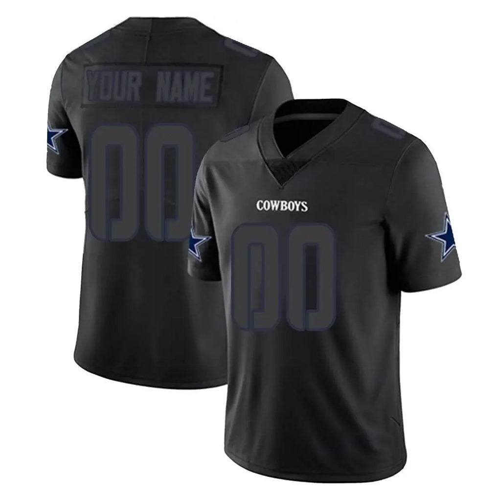 Custom D.Cowboys Black Impact Limited Home Game Any Name & Numbers CBdoa Stitched Jerseys