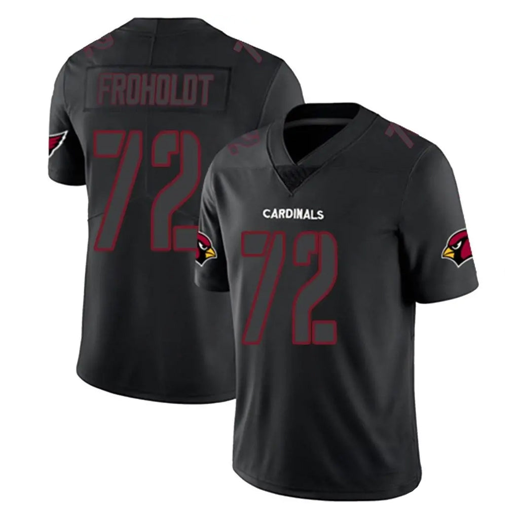 A.Cardinals #72 Hjalte Froholdt Player Black Impact Limited Home Game CBdoa Stitched Jerseys